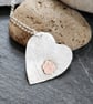 Paw on heart pendant in reticulated sterling silver - Image 1