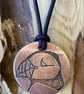 Puffin - Handmade Etched Copper Pendant Necklace - Image 1