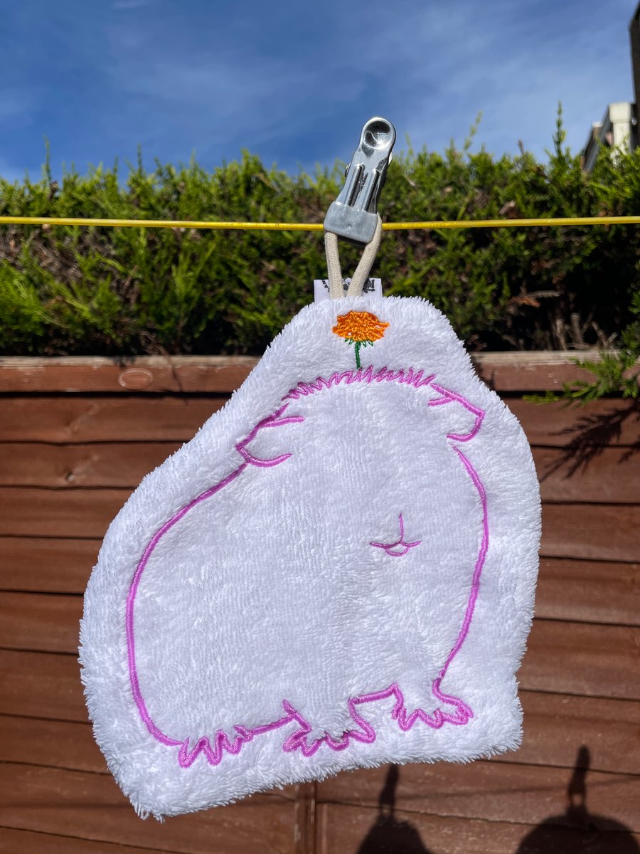 Embroidery Guinea Pig hand towel