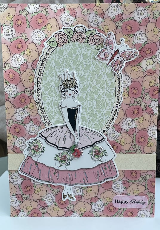 Pretty princess Happy Birthday card