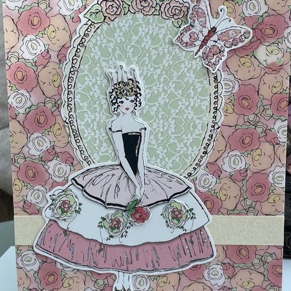 Pretty princess Happy Birthday card