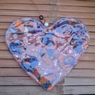 One of a kind resin hanging heart Hearts within a heart