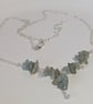 Aquamarine chip and Swarovski Crystal Necklace - Image 3