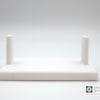 Fused glass display stand for 10cm panel, 100mm glass panel holder, white