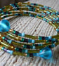 Blue Memory Wire Bracelet - Image 3
