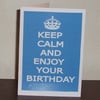 Male keep calm birthday card