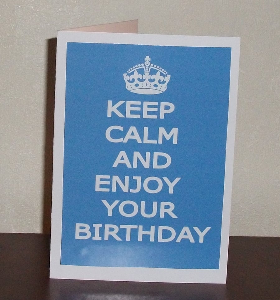 Male keep calm birthday card