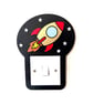 Rocket ship in outer space - kids bedroom light switch surround FREE UK SHIPPING
