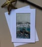 Oyster catchers hand made greetings card