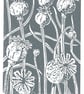 Poppy Seedhead charcoal grey - Linocut Print - Image 2