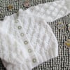 14" White Round Neck Lace Cardigan