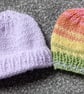 Hand Knitted Baby Hat for Premature Babies made with Sparkle Wool - Image 1
