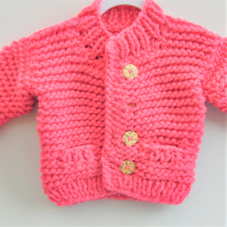 Girls Super Chunky Knitted Cardigan with Pockets, Childrens Knitted Clothes