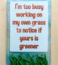 Handmade Fused Glass Busy Working On Own Grass Hanging Picture Sign - Image 3