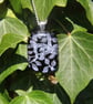 Silver leaves dichroic glass pendant necklace, fused glass necklace F45 - Image 7