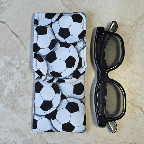Handmade soft fabric football glasses case