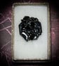 Hand made fused glass brooch in black - comes in sparkly gold box.