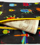Small zipped purse - multicoloured beetles with sunshine yellow zip - Image 6