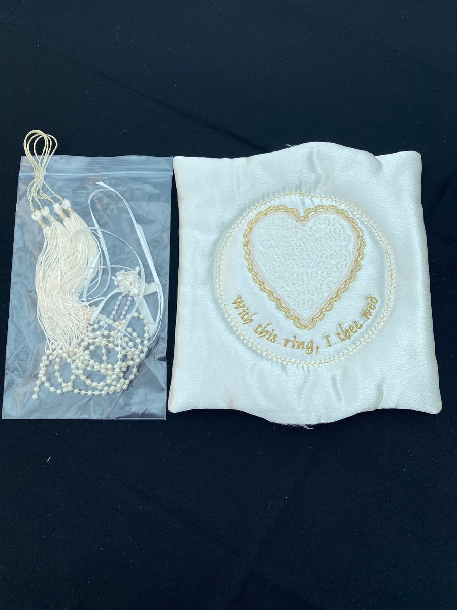 Wedding Rings Pillow Kit. Add Included Decorations to Finish. Sew It Yourself. 