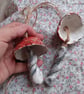 ceramic hanging mushroom dark orange large - Image 3