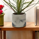 Grey and Black Moon Surface Inspired Large Concrete Plant Pot Holder (11)