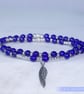 Bracelet Lapis lazuli gemstone and sterling silver stretchy handmade - Image 5