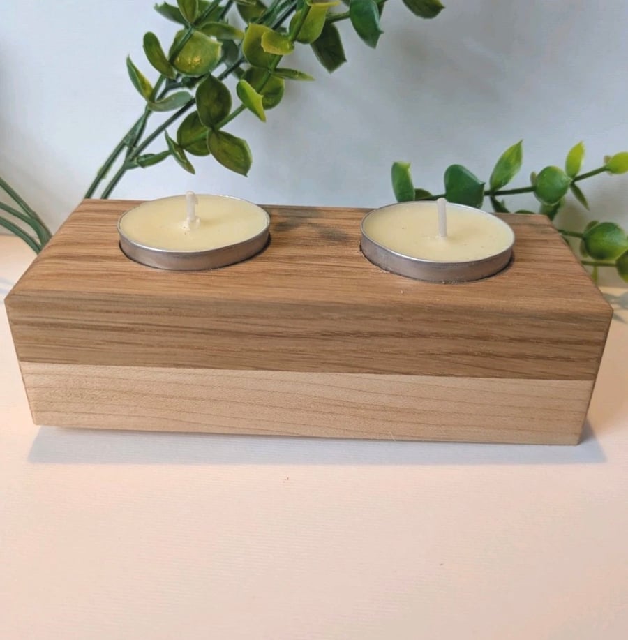 Oak and Ash Tea light holder