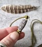 Woodland Fungi Necklace, Clay Puffballs and Moss Pendant, Green Witch Jewellery - Image 6