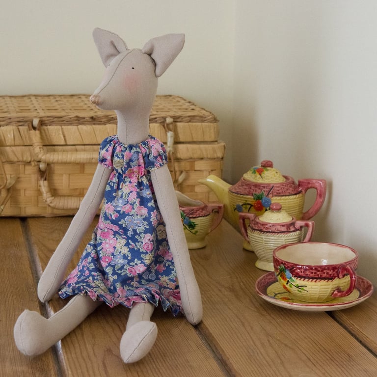 Miss Catherine Fox, a Tilda style Fox figure based on Jane Austen's novels