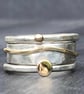 Gold Wave Stack Ring, silver stack ring, silver and gold stack ring, wave ring,  - Image 4