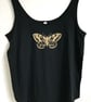 Moth Women's organic cotton vest loose fit black with gold print size 2XL - Image 2