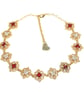 Red Clear Crystal Gold Necklace, Regency Style, Wedding Jewellery