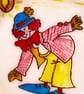 Hand Painted 'Clown & Pie' Cartoon on a Pyrex Plate, 16cms diameter  - Image 2