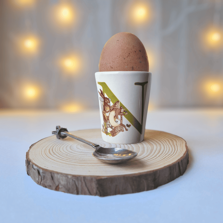 Personalised Easter Hare Ceramic Egg Cup