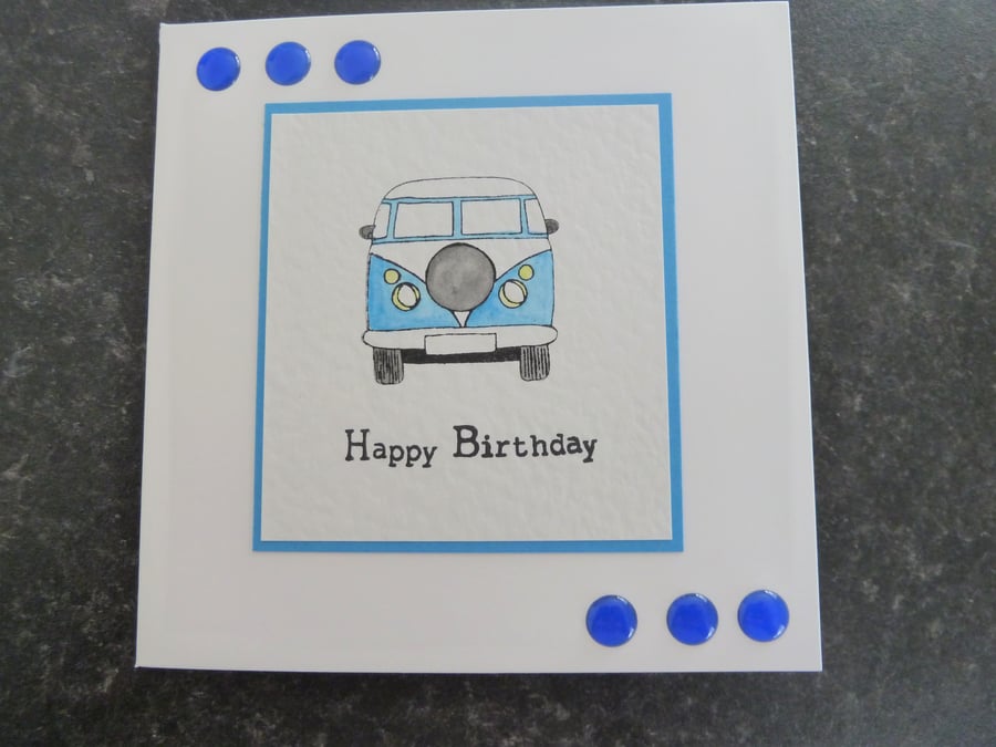 Sale - happy birthday camper van card