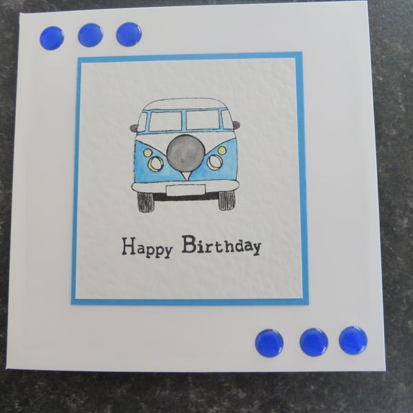 Sale - happy birthday camper van card