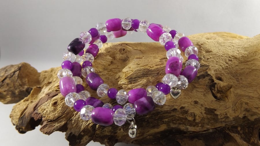 crystal bracelet and purple agate