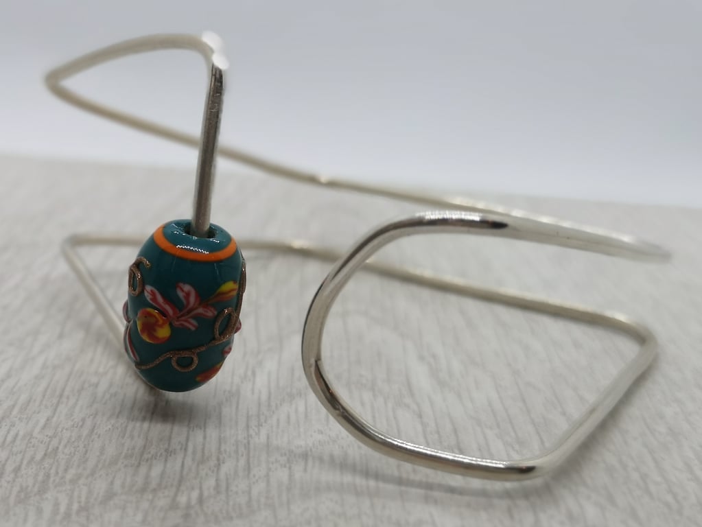 Square Silver Bangle