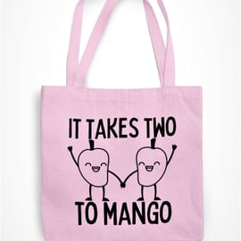 It Takes Two To Mango Tote Bag Reusable Shopping Bag - Anniversary Valentines 