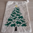 Christmas Tree of Dinosaurs Kids Christmas Treat Bag For Gifts or Snacks