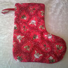 Christmas Flower Fairies on a Red Background Stocking