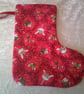 Christmas Flower Fairies on a Red Background Stocking