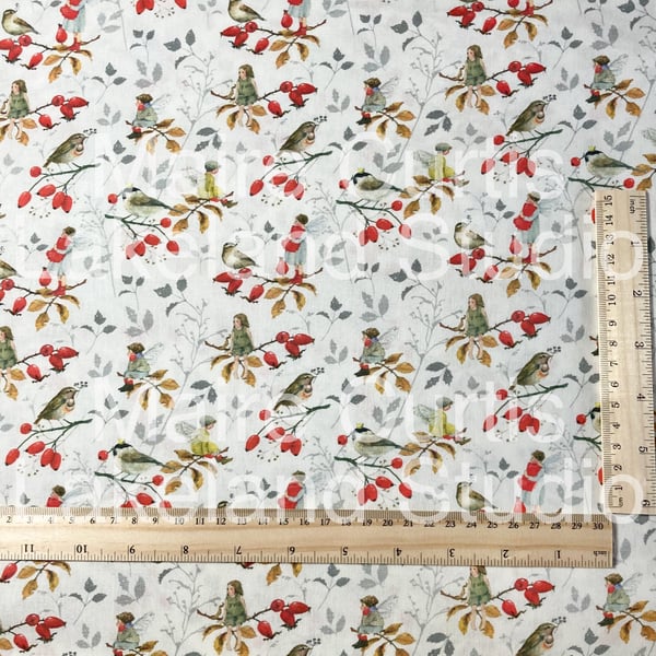 Berry Elves cotton quilt fabrics from quarter metre