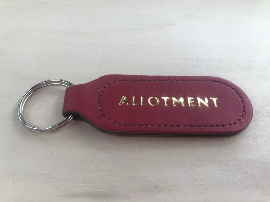 "The Stockwood" Allotment Dark Red Vegan (PU) Leather Key Fob
