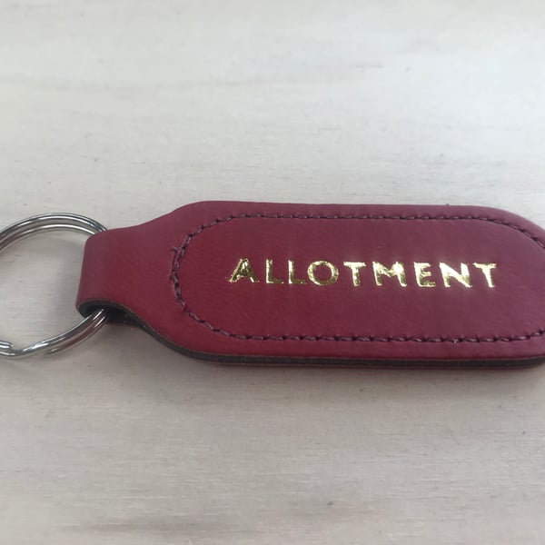 "The Stockwood" Allotment Dark Red Vegan (PU) Leather Key Fob