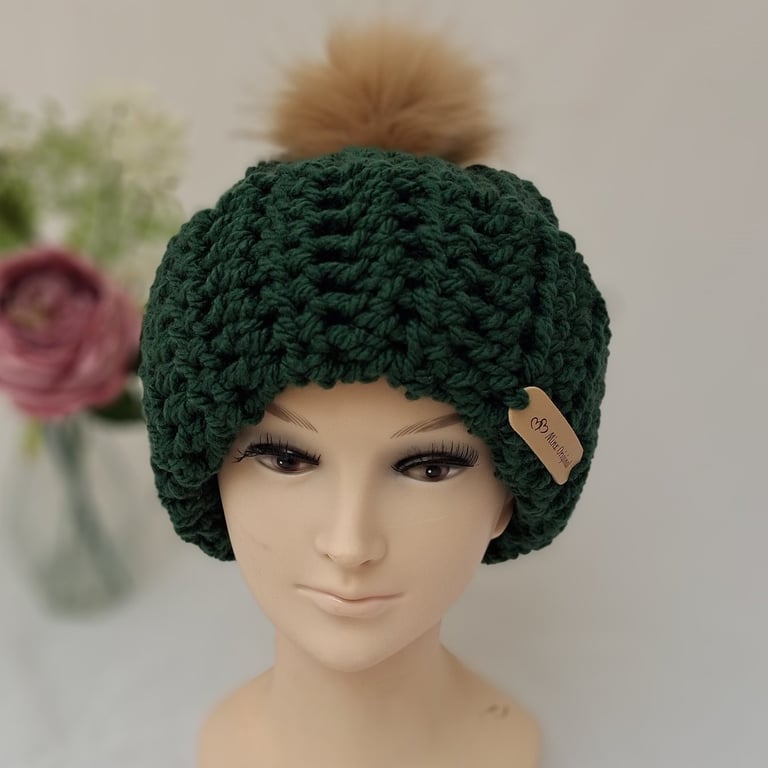 Handmade crochet hat and scarf set.