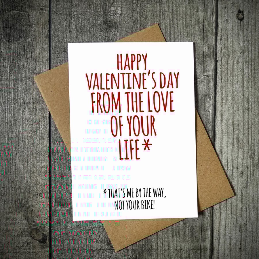 Happy Valentines From The Love Of You Life Cycling Valentines Card