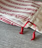 Scandi Style Red and White Drawstring Bottle Bag - Image 4