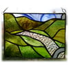 River Valley Panel Stained Glass Landscape Picture 