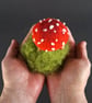Toadstools on Moss. Needle Felted Fibre Art. Handmade by The Mossy Nook - Image 5